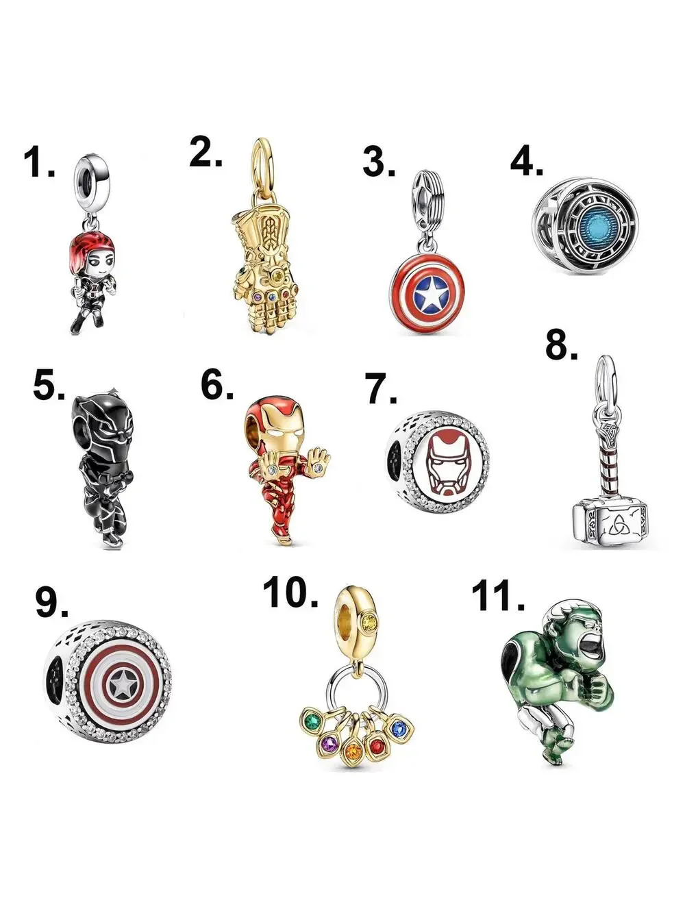 Marvel Avengers Charms For Bracelet - Pick Your Variation - Buy 2 Get 1 Free